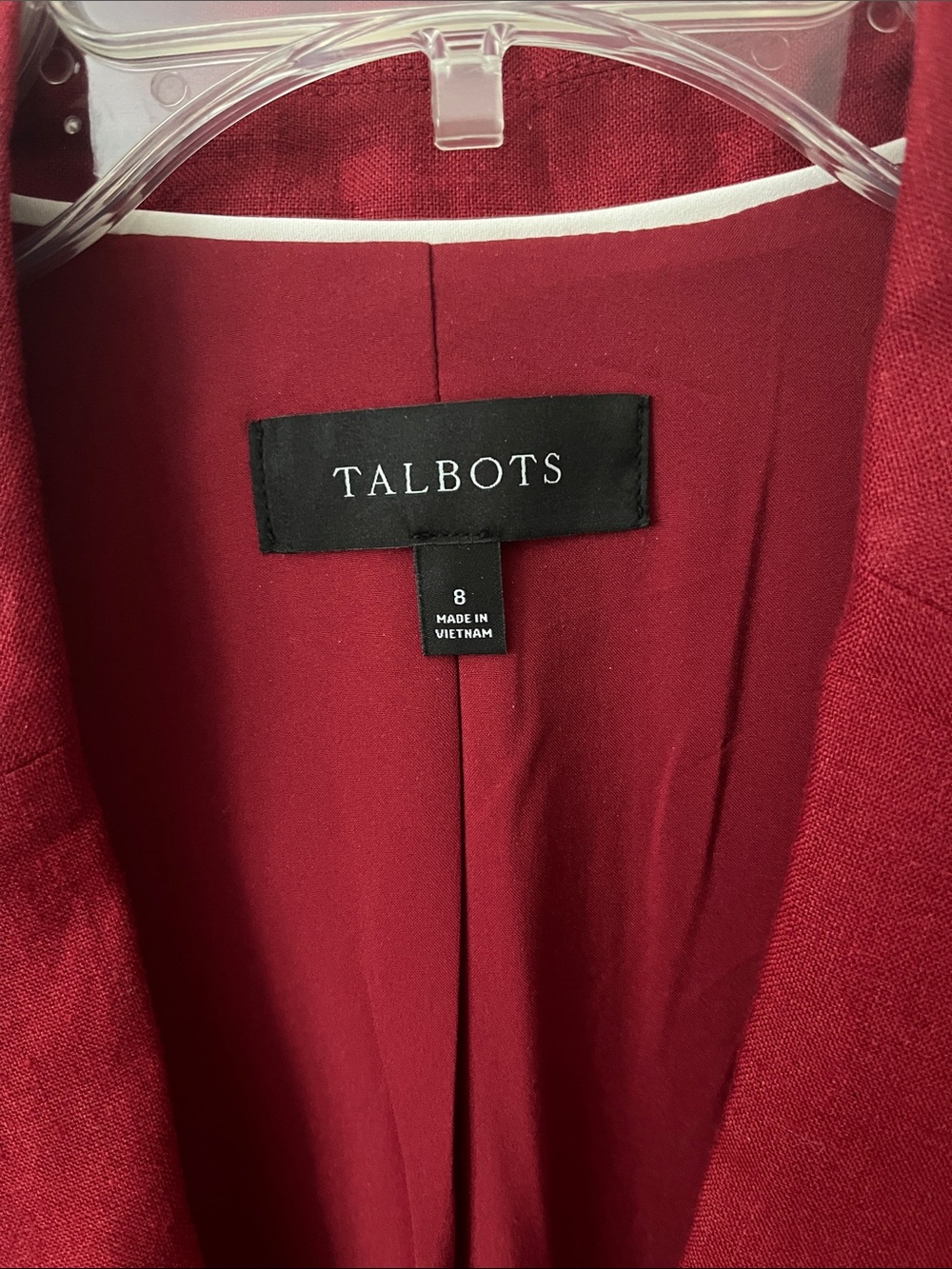 Talbots Red Women's Blazer - Tailored Open Front